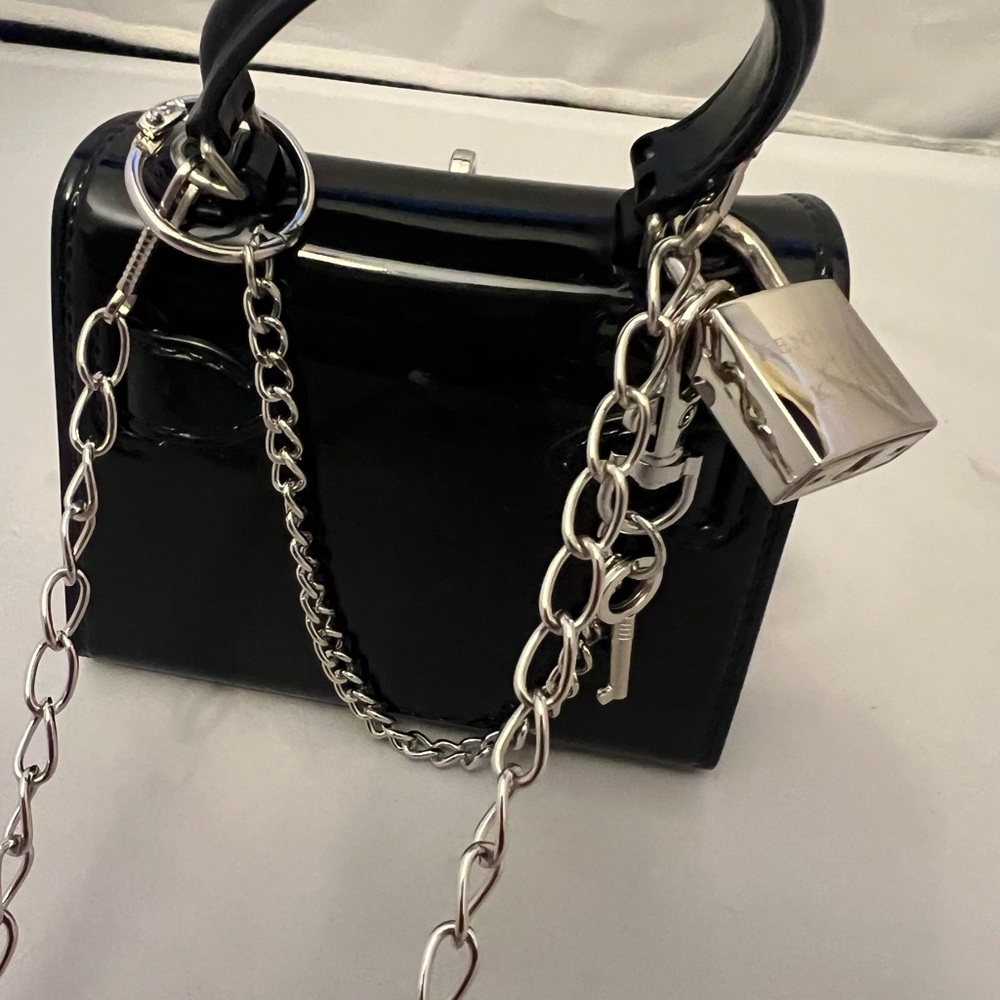 Kendall & Kylie Black Mini Bag with Silver Tone Accents - Picture 10 of 10